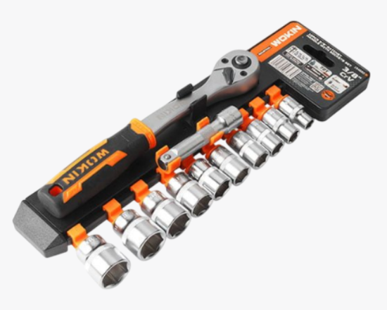 154820 Wokin Ճռիկ կլյուչ գալովկաների հավաքածուով 12PCS 3/8'' PRO - ի նկար