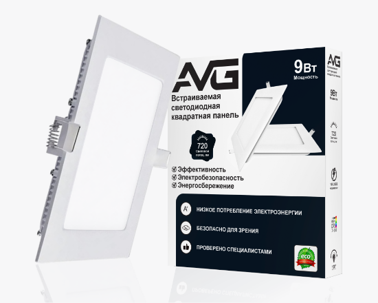 Led պանել քառակուսի ներքին 9W-6K (W)  (30) - ի նկար