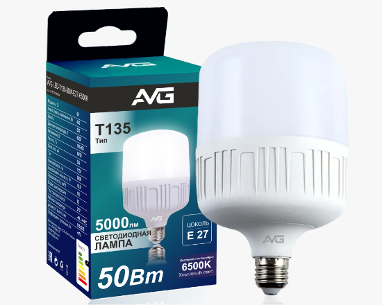 Լուսադիոդային լամպ AVG LED T135-50W-E27-6K - ի նկար
