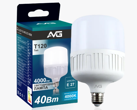 Լուսադիոդային լամպ AVG LED T120-40W-E27-4K - ի նկար