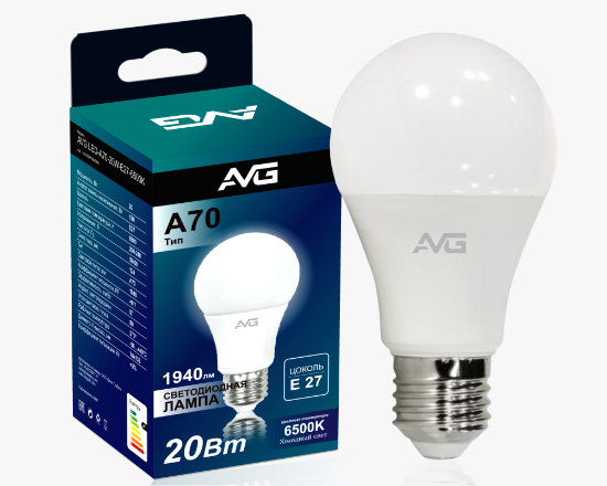 Լուսադիոդային լամպ AVG LED A70-20W-E27-6K - ի նկար