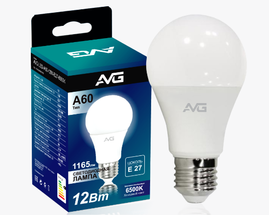 Լուսադիոդային լամպ AVG LED A60-12W-E27-6K - ի նկար