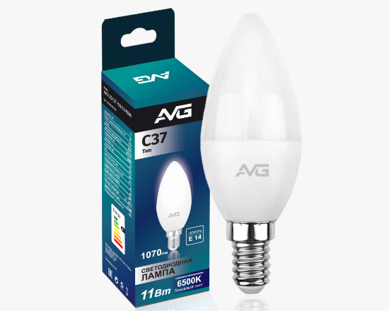 Լուսադիոդային լամպ AVG LED C37-11W-E14-6K - ի նկար