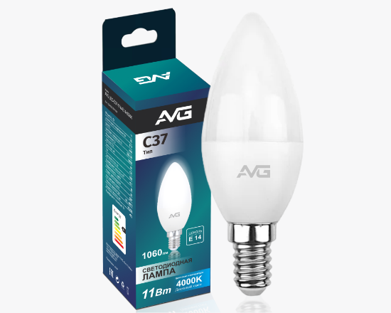 Լուսադիոդային լամպ AVG LED C37-11W-E14-4K - ի նկար
