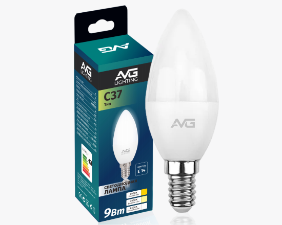 Լուսադիոդային լամպ AVG LED C37-9W-E14-3K - ի նկար