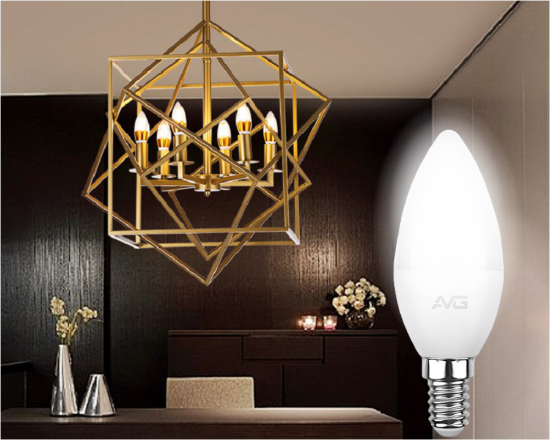 Լուսադիոդային լամպ AVG LED C37-9W-E14-3K - ի նկար