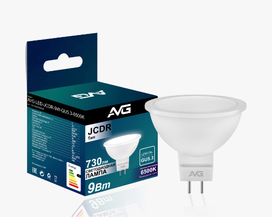 Լուսադիոդային լամպ AVG LED JCDR-9W-GU5.3-6K - ի նկար