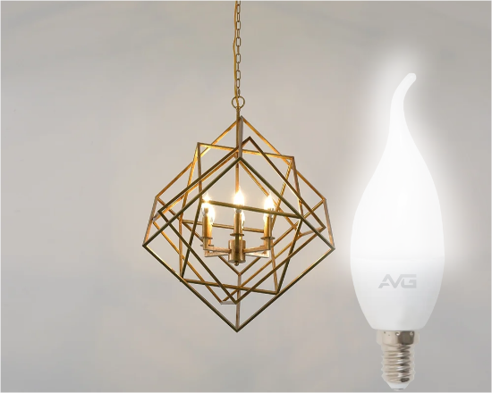 Լուսադիոդային լամպ AVG LED C37-9W-E14-4K մոմ - ի նկար