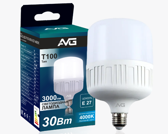 Լուսադիոդային լամպ AVG LED T100-30W-E27-4K - ի նկար