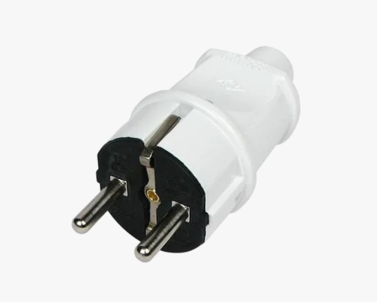 MK-02 white Խրոցակ երկար, հողանցումով - ի նկար