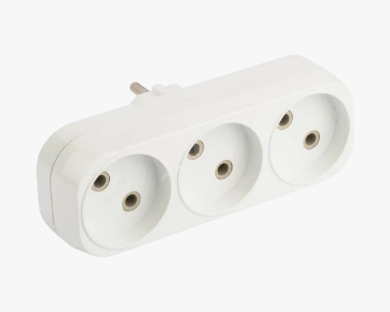 MGP-10032 white Խրոցակ-ադապտեր 3 տեղ. - ի նկար