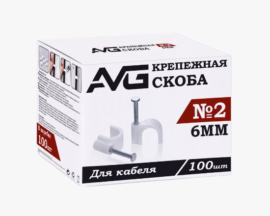 AVG Սկոբա 6մմ սպիտակ (100) - ի նկար