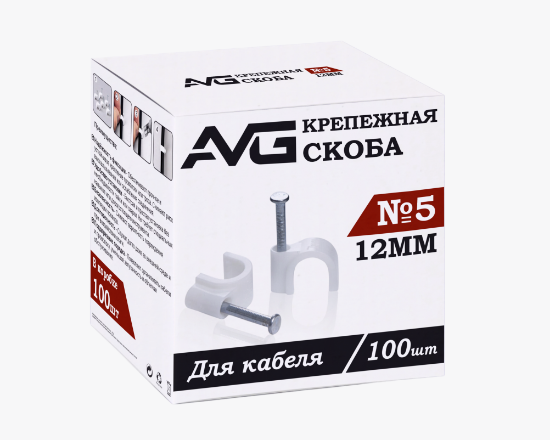AVG Սկոբա 12մմ սպիտակ (100) - ի նկար