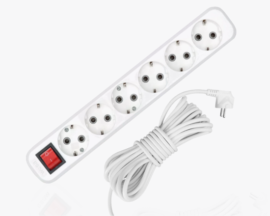 MGP-348 Երկարացման լարի բլոկ լարով 10մ, 6 տեղ. հողանցումով ON/OFF - ի նկար